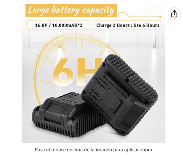 Máquina de vibración de azulejos 18000r/min, herramienta de instalación de azulejos, máquina de baldosas, 16.8V 10AH Li-On recargable (2 baterías) - Imagen 3