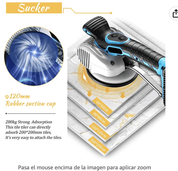 Máquina de vibración de azulejos 18000r/min, herramienta de instalación de azulejos, máquina de baldosas, 16.8V 10AH Li-On recargable (2 baterías) - Imagen 6