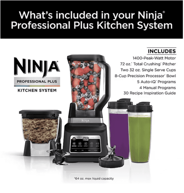 Licuadora BN800 series Ninja Professional Plus Kitchen Blender System and 8-Cup Food Processor - Imagen 8