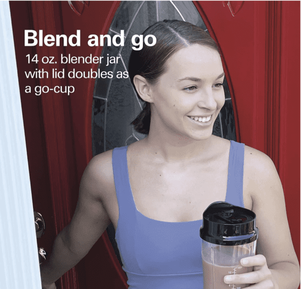 Hamilton Beach - Batidora personal, con taza de viaje de 14 onzas, con tapa - Imagen 8