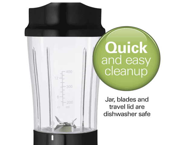 Hamilton Beach - Batidora personal, con taza de viaje de 14 onzas, con tapa - Imagen 6
