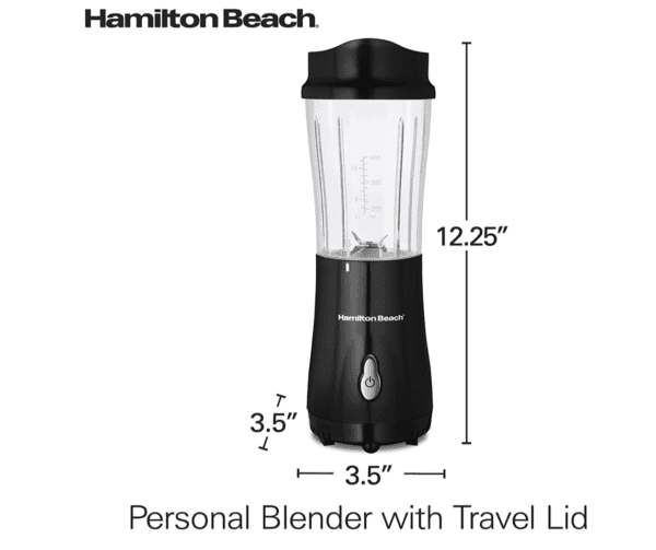 Hamilton Beach - Batidora personal, con taza de viaje de 14 onzas, con tapa - Imagen 2