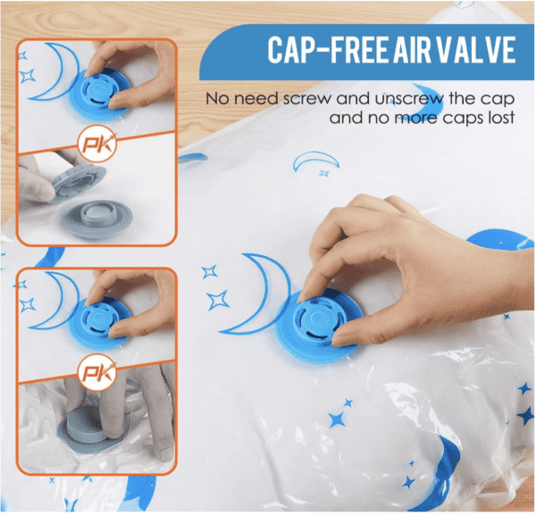 Bolsas de almacenamiento al vacío con bomba de aire eléctrica, paquete de 20 (4 jumbo, 4 grandes, 4 medianas, 4 pequeñas, 4 bolsas enrollables) bolsa de ahorro de espacio para ropa, colchón, manta, edredón, viajes, mudanza - Imagen 5