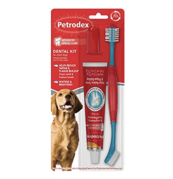 Petrodex Kit de cuidado dental para perros, pasta de dientes enzimática y cepillos de dientes, sabor a aves de corral, juego de 3 piezas - Imagen 6