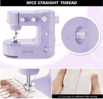 Máquinas de coser Mini, máquina de coser portátil para principiantes con 16 costuras integradas y costura inversa, máquina de reparación multifunción pequeña con kit de accesorios pedal para el día de la familia del niño - Imagen 4