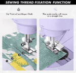 Máquinas de coser Mini, máquina de coser portátil para principiantes con 16 costuras integradas y costura inversa, máquina de reparación multifunción pequeña con kit de accesorios pedal para el día de la familia del niño - Imagen 3