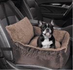 Asiento de coche para perros, asiento de automóvil para perros pequeños, cama transportadora de viaje con bolsillos de almacenamiento y hebilla de seguridad ajustable, asiento de automóvil impermeable para mascotas para asiento trasero y delantero del automóvil - Imagen 7
