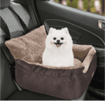 Asiento de coche para perros, asiento de automóvil para perros pequeños, cama transportadora de viaje con bolsillos de almacenamiento y hebilla de seguridad ajustable, asiento de automóvil impermeable para mascotas para asiento trasero y delantero del automóvil