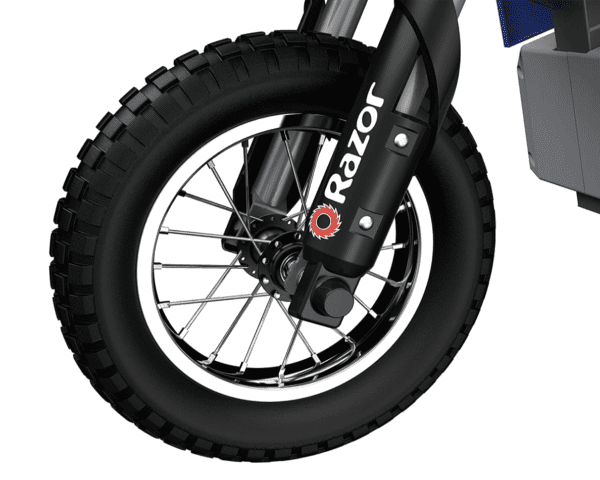 Razor MX350 Dirt Rocket - Bicicleta eléctrica para motocross todoterreno para mayores de 13 años, hasta 30 minutos de tiempo de conducción continua, neumáticos llenos de aire de 12 pulgadas, freno trasero operado a mano, acelerador de agarre giratorio, motor impulsado por cadena - Imagen 2