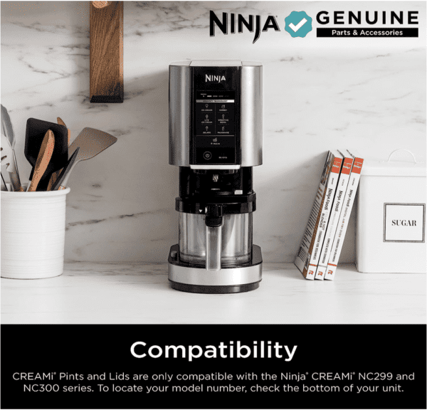 Paquete de 4 unidades, Ninja XSKPLD4BCD -  compatibles con máquinas de helado de crema serie NC299AMZ y NC300s, sin BPA y aptas para lavavajillas, tapas de color, 1 pinta cada una, transparente/gris/lima/rosa/acqua - Imagen 6