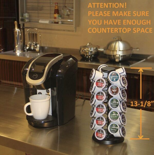 Carrusel de taza K, soporte organizador de almacenamiento de cápsulas de café, viene todo en una pieza, no requiere montaje, 1 unidad, negro (capacidad de 40 cápsulas, negro) - Imagen 5