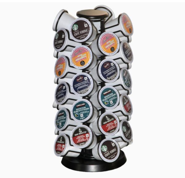 Carrusel de taza K, soporte organizador de almacenamiento de cápsulas de café, viene todo en una pieza, no requiere montaje, 1 unidad, negro (capacidad de 40 cápsulas, negro) - Imagen 2