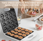 Máquina para hacer donas - Fácil y conveniente donas caseras, perfecta para la familia, fiestas, tiendas de pasteles, tiendas de té con leche, panaderías, máquina para hacer donas eléctrica antiadherente de 1400 W, 60 Hz, color blanco - Imagen 3