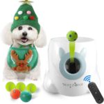 Lanzador automático de pelotas para perros, lanzador automático de pelotas para perros, máquina lanzadora de pelotas de tenis para perros, juguetes interactivos para perros, 6 pelotas incluidas