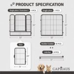 Encierro plegable de metal llamativo de 24/32/40 pulgadas de altura para mascotas con puerta, disponible en 8/16/24/32 paneles para interiores y exteriores, jaula de valla de ejercicio para perros, caravana, camping - Imagen 2