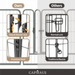 Encierro plegable de metal llamativo de 24/32/40 pulgadas de altura para mascotas con puerta, disponible en 8/16/24/32 paneles para interiores y exteriores, jaula de valla de ejercicio para perros, caravana, camping - Imagen 3