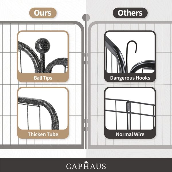 Encierro plegable de metal llamativo de 24/32/40 pulgadas de altura para mascotas con puerta, disponible en 8/16/24/32 paneles para interiores y exteriores, jaula de valla de ejercicio para perros, caravana, camping - Imagen 4