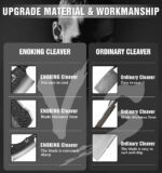 Cuchillo de carnicero de acero inoxidable alemán de alto carbono forjado a mano para cortar carne con espiga completa y caja de regalo, cuchillo chino para cocina y exteriores - Imagen 8