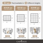Encierro plegable de metal llamativo de 24/32/40 pulgadas de altura para mascotas con puerta, disponible en 8/16/24/32 paneles para interiores y exteriores, jaula de valla de ejercicio para perros, caravana, camping - Imagen 6