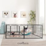 Encierro plegable de metal llamativo de 24/32/40 pulgadas de altura para mascotas con puerta, disponible en 8/16/24/32 paneles para interiores y exteriores, jaula de valla de ejercicio para perros, caravana, camping - Imagen 9