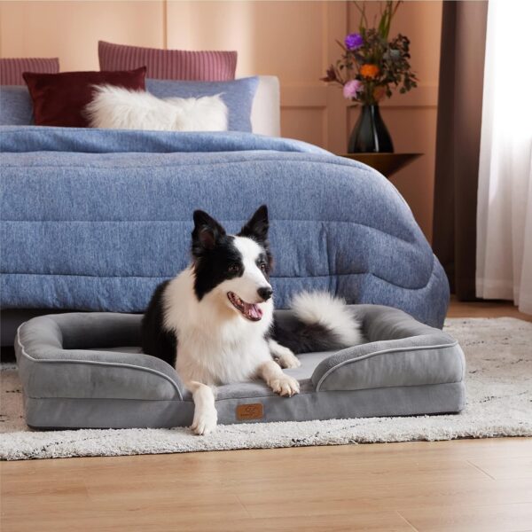 Cama ortopédica grande para perros grandes, sofá grande de espuma impermeable con funda extraíble lavable, forro impermeable y sofá inferior antideslizante, cama para mascotas - Imagen 8