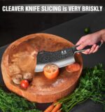 Cuchillo de carnicero de acero inoxidable alemán de alto carbono forjado a mano para cortar carne con espiga completa y caja de regalo, cuchillo chino para cocina y exteriores - Imagen 6