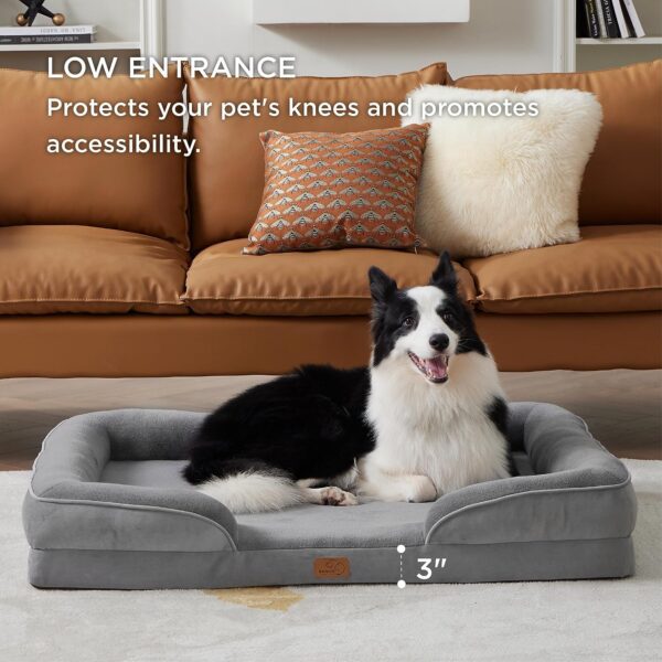 Cama ortopédica grande para perros grandes, sofá grande de espuma impermeable con funda extraíble lavable, forro impermeable y sofá inferior antideslizante, cama para mascotas - Imagen 5
