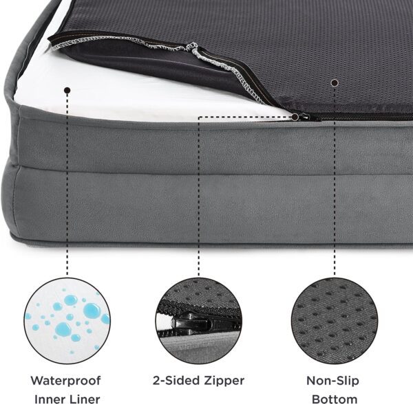 Cama ortopédica grande para perros grandes, sofá grande de espuma impermeable con funda extraíble lavable, forro impermeable y sofá inferior antideslizante, cama para mascotas - Imagen 3