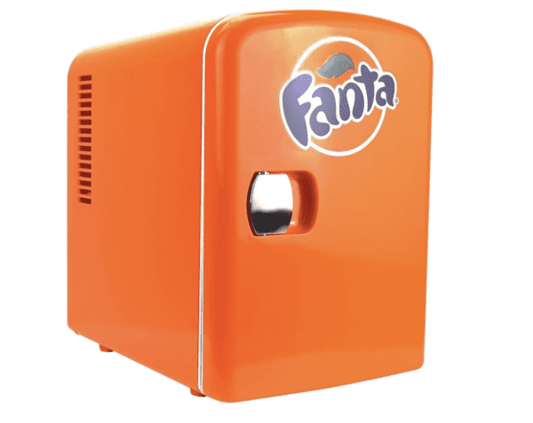 Fanta Naranja - Enfriador/calentador portátil de 4 litros, refrigerador de viaje personal compacto para aperitivos, almuerzo, bebidas, cosméticos, incluye cables de 12 V y CA, bonito accesorio de escritorio para el hogar, oficina, dormitorio, viajes, color negro - Imagen 9