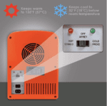 Fanta Naranja - Enfriador/calentador portátil de 4 litros, refrigerador de viaje personal compacto para aperitivos, almuerzo, bebidas, cosméticos, incluye cables de 12 V y CA, bonito accesorio de escritorio para el hogar, oficina, dormitorio, viajes, color negro - Imagen 4