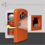 Fanta Naranja - Enfriador/calentador portátil de 4 litros, refrigerador de viaje personal compacto para aperitivos, almuerzo, bebidas, cosméticos, incluye cables de 12 V y CA, bonito accesorio de escritorio para el hogar, oficina, dormitorio, viajes, color negro - Imagen 7