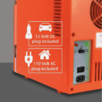 Fanta Naranja - Enfriador/calentador portátil de 4 litros, refrigerador de viaje personal compacto para aperitivos, almuerzo, bebidas, cosméticos, incluye cables de 12 V y CA, bonito accesorio de escritorio para el hogar, oficina, dormitorio, viajes, color negro - Imagen 8