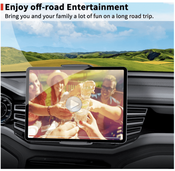 Soporte universal para automóvil [2 en 1] con ranura para CD, soporte para tablet de 7 a 12.4 pulgadas, soporte para teléfono celular para teléfono inteligente de 3.5 a 7 pulgadas, soporte para tablero para iPad Pro/Air/Mini - Imagen 4