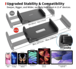 Soporte universal para automóvil [2 en 1] con ranura para CD, soporte para tablet de 7 a 12.4 pulgadas, soporte para teléfono celular para teléfono inteligente de 3.5 a 7 pulgadas, soporte para tablero para iPad Pro/Air/Mini - Imagen 5