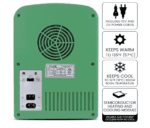 Mini Refrigerador Sprite - Enfriador/calentador portátil de 4 litros, refrigerador de viaje personal compacto para aperitivos, almuerzo, bebidas, cosméticos, incluye cables de 12 V y CA, bonito accesorio de escritorio para el hogar, oficina, dormitorio, viajes, color verde - Imagen 5