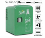 Mini Refrigerador Sprite - Enfriador/calentador portátil de 4 litros, refrigerador de viaje personal compacto para aperitivos, almuerzo, bebidas, cosméticos, incluye cables de 12 V y CA, bonito accesorio de escritorio para el hogar, oficina, dormitorio, viajes, color verde - Imagen 4