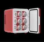 Mini refrigerador de Budweiser, MIS135BUD, personal, compacto y portátil, capacidad de 4 litros, enfría seis latas de 12 onzas, 100% libre de freón y amigable con el medio ambiente, rojo - Imagen 2