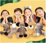 Juego de 10 animales de peluche de safari de 11.8 pulgadas, juguetes de animales de la selva para niñas y niños, lindo elefante, jirafa, león, tigre, mono, rinoceronte, cebra, tigre blanco, leopardo, hipopótamo, para baby shower - Imagen 4