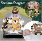 Juego de 10 animales de peluche de safari de 11.8 pulgadas, juguetes de animales de la selva para niñas y niños, lindo elefante, jirafa, león, tigre, mono, rinoceronte, cebra, tigre blanco, leopardo, hipopótamo, para baby shower - Imagen 3