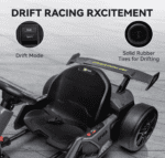 Carro Eléctrico  Go Kart eléctrico de 24 V para niños, kart de deriva de 7.5 MPH con motor de 300 W, modo de deriva/deporte, ajuste de longitud (gris) - Imagen 4