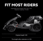 Carro Eléctrico  Go Kart eléctrico de 24 V para niños, kart de deriva de 7.5 MPH con motor de 300 W, modo de deriva/deporte, ajuste de longitud (gris) - Imagen 5