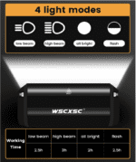 Luz brillante para bicicleta para conducción nocturna, luz de bicicleta de 9000 lúmenes, luz alta, luz baja, juego de faros de bicicleta recargables por USB, faro de bicicleta impermeable y luz trasera para adultos y niños que viajan por carretera de montaña - Imagen 4