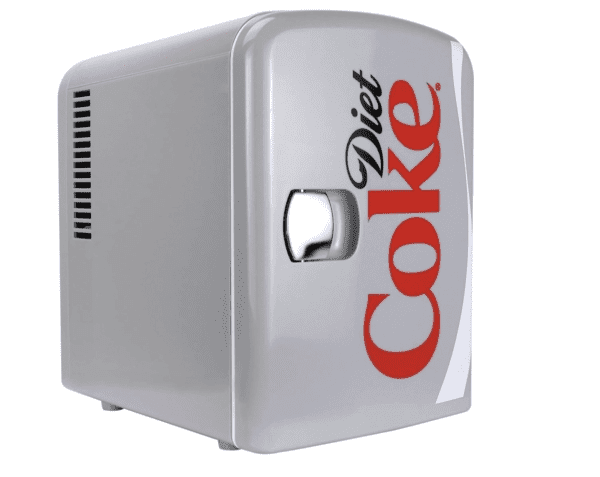 Mini refrigerador Coca-Cola Diet Coke - Enfriador/calentador portátil de 4 litros, refrigerador de viaje personal compacto para aperitivos, almuerzo, bebidas, cosméticos, incluye cables de 12 V y CA, accesorio de escritorio para el hogar, oficina, dormitorio, viajes, gris - Imagen 2