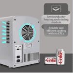 Mini refrigerador Coca-Cola Diet Coke - Enfriador/calentador portátil de 4 litros, refrigerador de viaje personal compacto para aperitivos, almuerzo, bebidas, cosméticos, incluye cables de 12 V y CA, accesorio de escritorio para el hogar, oficina, dormitorio, viajes, gris - Imagen 4