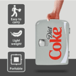 Mini refrigerador Coca-Cola Diet Coke - Enfriador/calentador portátil de 4 litros, refrigerador de viaje personal compacto para aperitivos, almuerzo, bebidas, cosméticos, incluye cables de 12 V y CA, accesorio de escritorio para el hogar, oficina, dormitorio, viajes, gris - Imagen 5