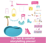 Barbie Dreamhouse 2023, casa de muñecas para fiesta en la piscina con más de 75 piezas y tobogán de 3 pisos, juego Barbie House, elevador de mascotas y áreas de juego para cachorros - Imagen 3