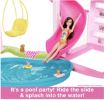 Barbie Dreamhouse 2023, casa de muñecas para fiesta en la piscina con más de 75 piezas y tobogán de 3 pisos, juego Barbie House, elevador de mascotas y áreas de juego para cachorros - Imagen 4