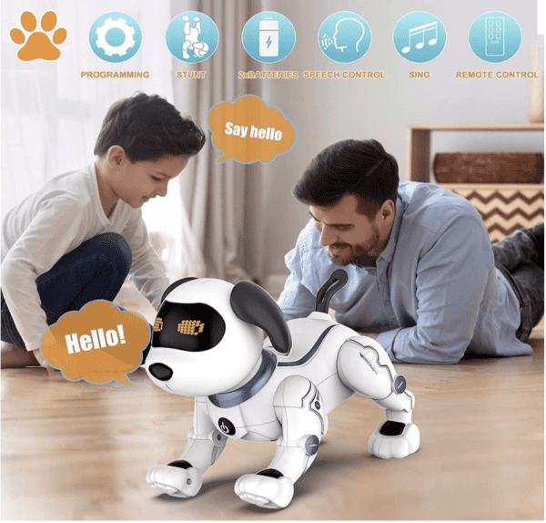 Robot de juguete para perros con control remoto para niños, cachorro RC inteligente programable, voz interactiva y baile, regalo electrónico para mascotas - Imagen 2