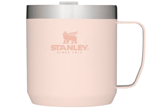 Stanley Taza Stay Hot Camp - Taza aislada de acero inoxidable 18/8 duradera - Tapa Tritan™ sin salpicaduras - 12 oz - Piedra caliza - Imagen 2