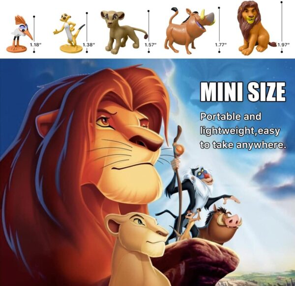 Figuras similares al Rey Leon - 12 figuras de acción de animales, juguetes coleccionables para niños, perfectas para decoración de pasteles y decoraciones de escritorio - Imagen 2